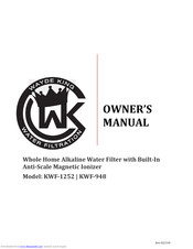 Wayde King Water Filtration KWF-1252 Owner's Manual