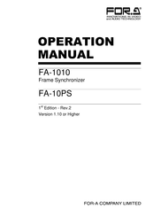FOR-A FA-1010 Operation Manual