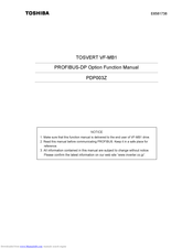 Toshiba PROFIBUS-DP PDP003Z Manual