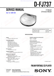 Sony D-FJ737 Service Manual