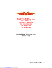 Raytech MC2 Instruction Manual