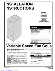 ICP FCV3600C2 Installation Instructions And Owner's Manual