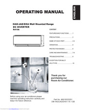 Airwell DHA series Operating Manual