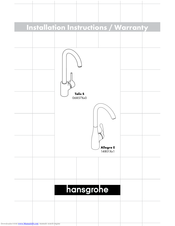 Hans Grohe 06857Xx0 Series Installation Instructions / Warranty