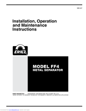 Eriez FF4 Installation, Operation And Maintenance Instructions