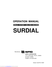 Nipro SURDIAL Operation Manuals
