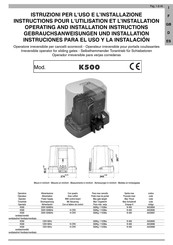 Ribind K500 Operating And Installation Instructions