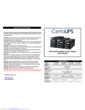 CertaUPS C60-800 User Manual