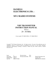 Daniels VT-3H040 Instruction Manual