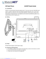 WatchNet AVCDP7 Quick Manual