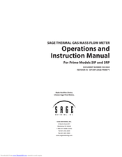 Sage Prime SRP Series Operation And Instruction Manual