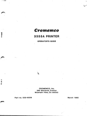 Cromemco 3355A Operator's Manual