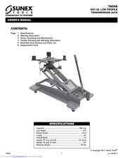 Sunex Tools 7800A Owner's Manual