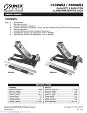 Sunex Tools 6602ASJ Owner's Manual