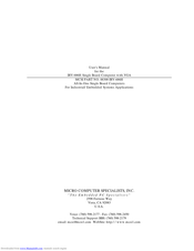 Micro Computer Specialists IRV-686H User Manual