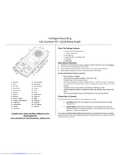 Intelligent Recording Call Assistant SD Quick Setup Manual