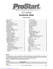 ProStart CT-5000 Installation Manual