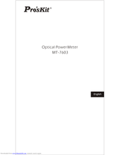 ProsKit MT-7603 Manual