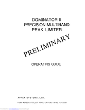 Aphex Dominator II Operating Manual