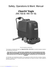 Cleanfix Eagle RA 701 B Safety, Operations & Maint. Manual