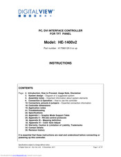 Digital View HE-1400v2 Instructions Manual