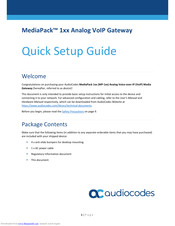 AudioCodes MediaPack 1 Series Quick Setup Manual