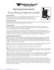 Williams Sound R16 Operating Instructions