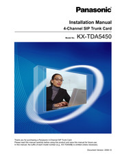 Panasonic KX-TDA5450 Installation Manual