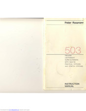 Frister Rossmann 503 Instruction Manual