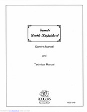 Rodgers Grande Double Harpsichord Owner's Manual And Technical Documentation
