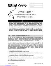 MSA Lynx Hoist User Instructions