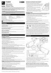 Canon VB-H751LE Installation Manual