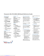 Panasonic KX-UTG 300 Quick Reference Manual