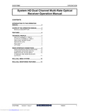Snell & Wilcox SHDFRM2WWR4 Operation Manual
