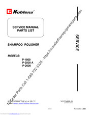 Koblenz P-1800 Service Manual