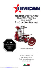 Omcan MS-IT-0319-M Instruction Manual