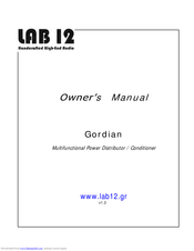 Lab 12 Gordian Owner's Manual