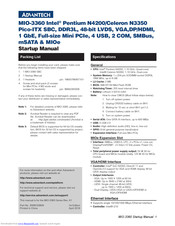 Advantech MIO-3360 Startup Manual