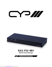CYP RAX-PSU-24V Operation Manuals