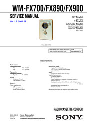 Sony Walkman WM-FX700 Service Manual