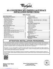 Whirlpool Gold WFD193 Installation Instructions Manual