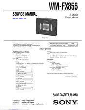 Sony Walkman WM-FX855 Service Manual