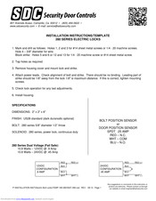 Sdc 280 series Installation Instructions And Template