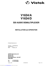 VISTEK V1634A Installation And Operation Manual