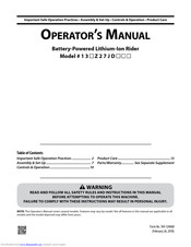 MTD 13 Z27JD Series Operator's Manual