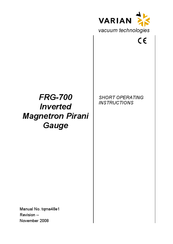 Varian FRG-700 series Short Operating Instructions