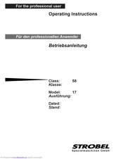 Strobel 58-4 Operating Instructions Manual