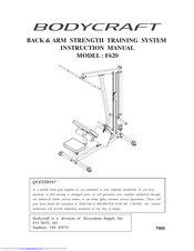 BodyCraft F620 Instruction Manual