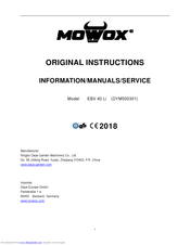 Mowox DYM500301 Original Instructions Manual