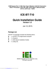 IEI Technology ICE-BT-T10 Installation Manual